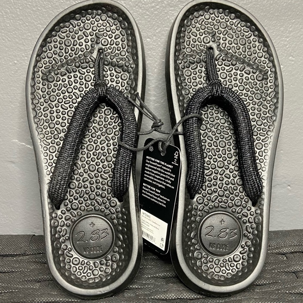 Allbirds Sugar Zeffer Flip Flop Womens 7 Black NWT
